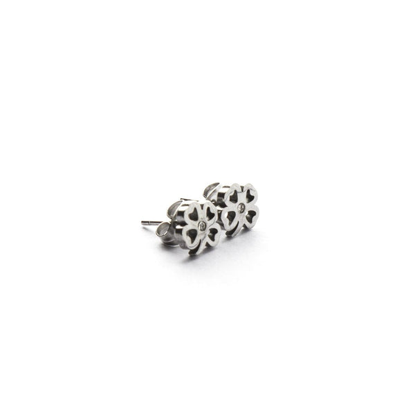 Aro Acero Pasante Flor Con Cubic